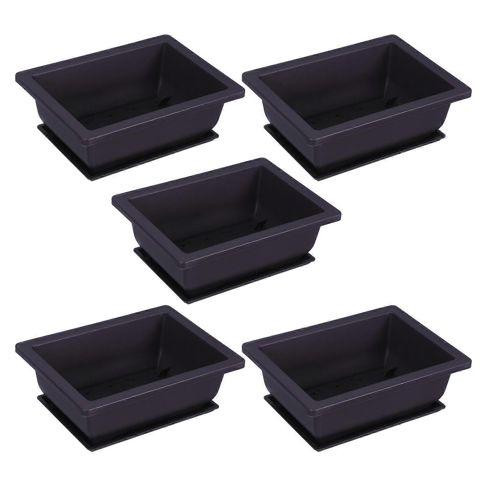 Plastic Flower Pot Rectangular Planter for Bonsai Plants 15Pcs Set
