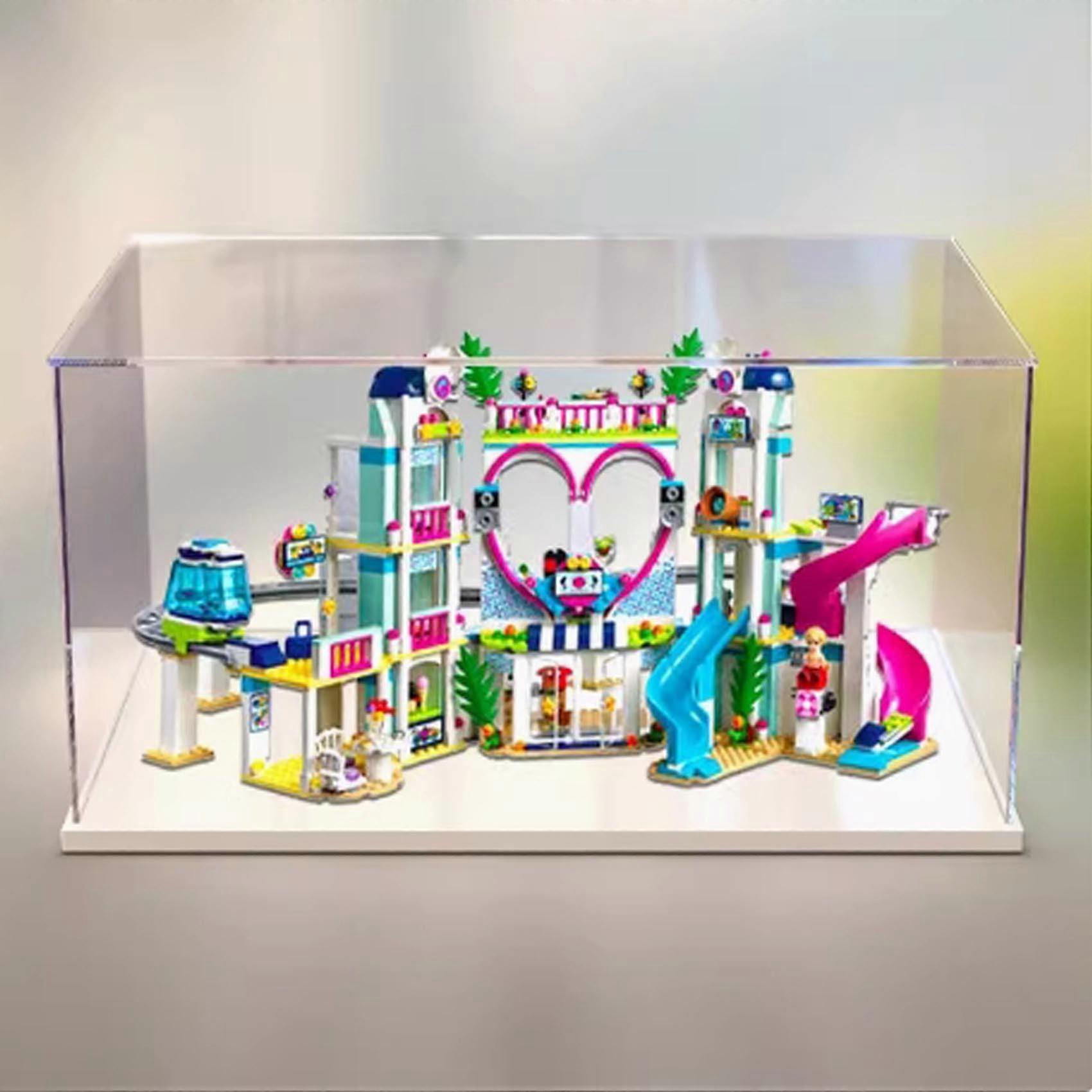 Acrylic Dustproof Transparent Display Case with White Base for  41347 Resort Model