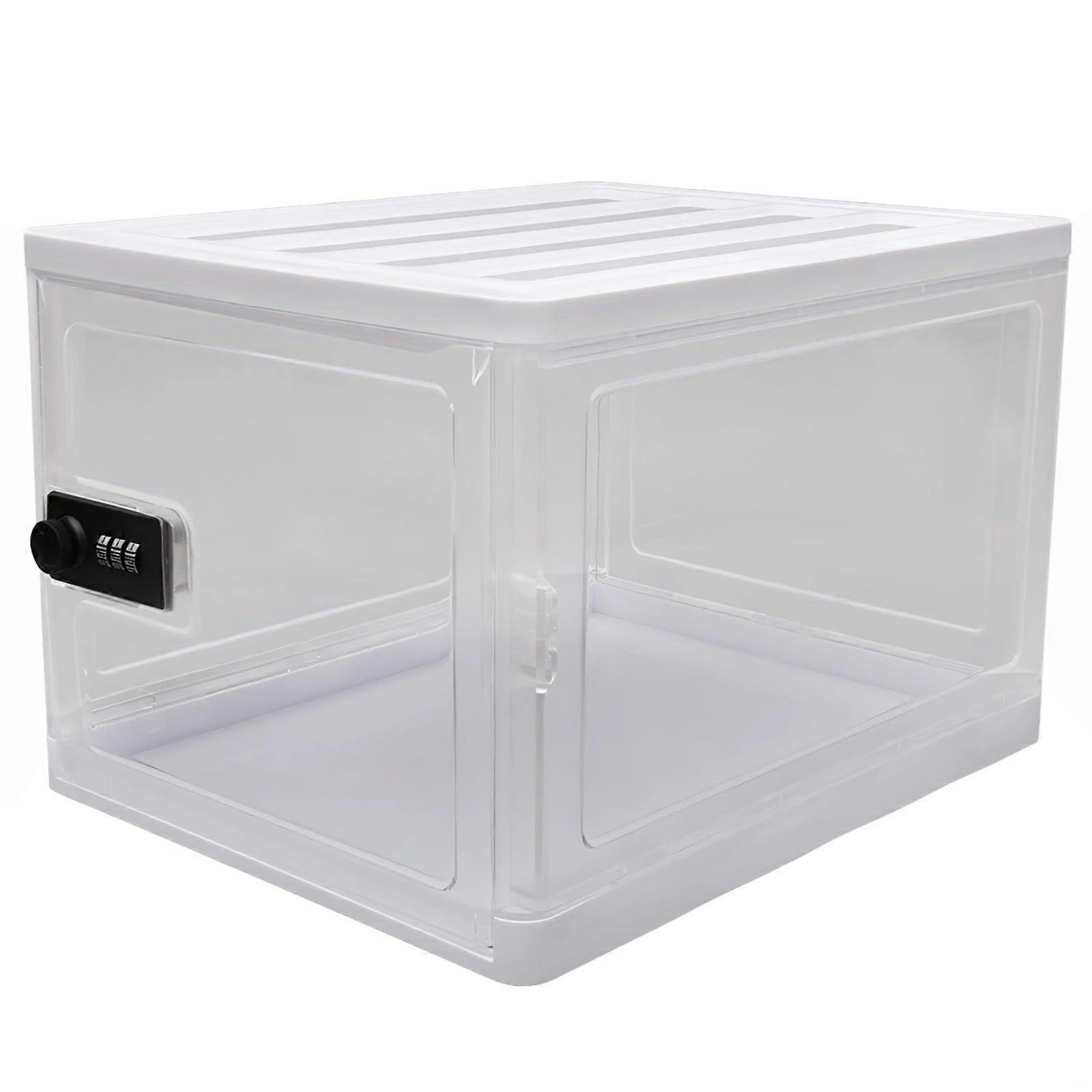 Digital Lock Storage Box Transparent Large Capacity Stackable Phone Locker for Classroom ABS PP