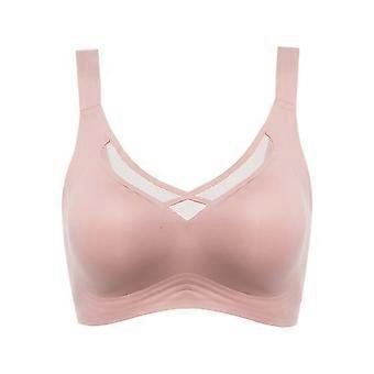 Onzichtbare bh's, draadloos, semi-vast, push-up, zacht gevoerd, ondersteunende bralette, verstelbare bandjes, alledaags ondergoed voor dames, roze XL