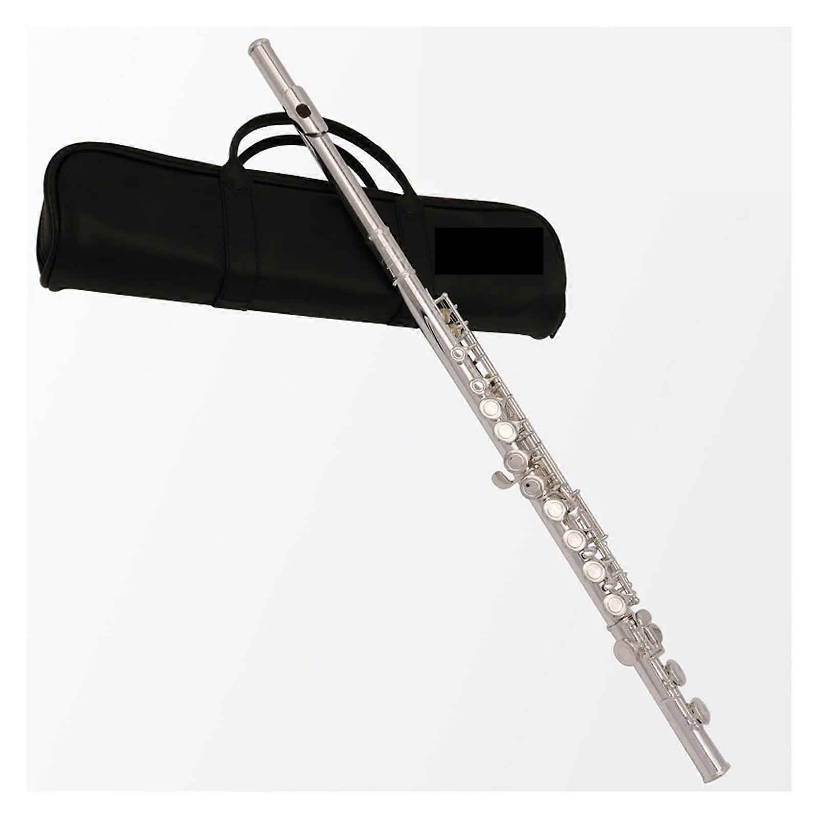 Left Hand Closed Hole Silver Plated Flute with Split E Mechanism for Concert Use