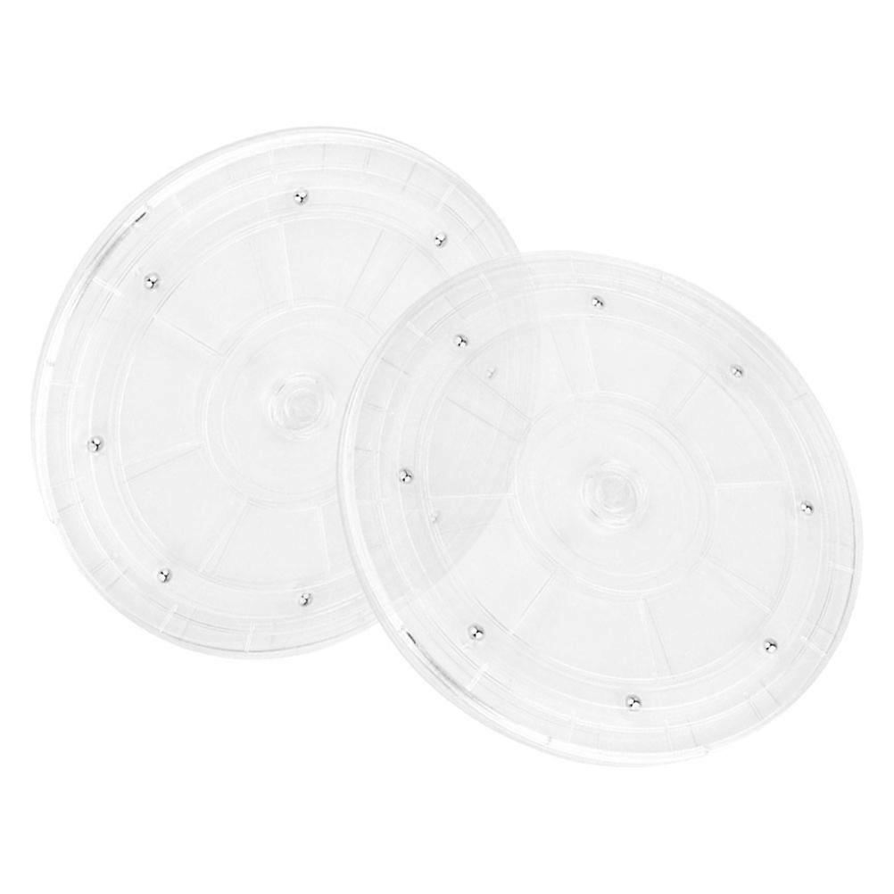 Clear Acrylic Turntable for Kitchen with 2Pcs Rotating Spice Holders