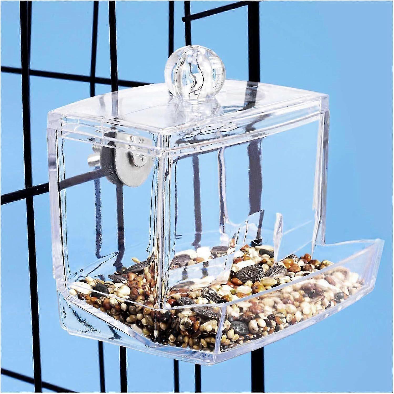 Clear Automatic Bird Feeder for Cage Perfect for Parakeets