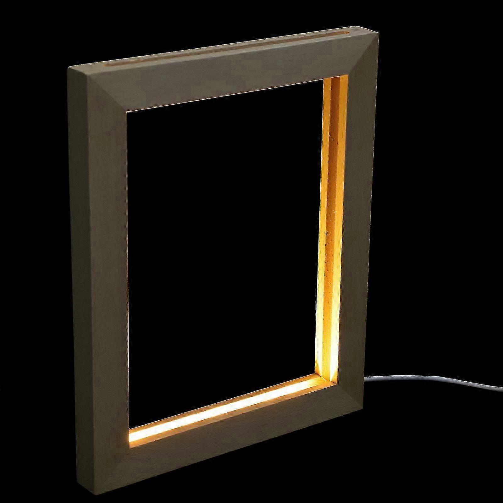 LED Light Wooden Photo Frame 23x17cm, Rectangular