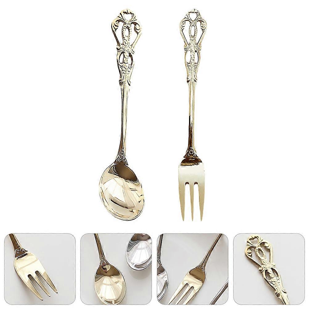 Kitchen Supplies Spoon for Eating 1Set Retro Tableware