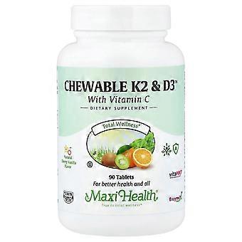 Maxi Health, Chewable K2 & D3™, Natural Cherry Vanilla, 90 Tablets