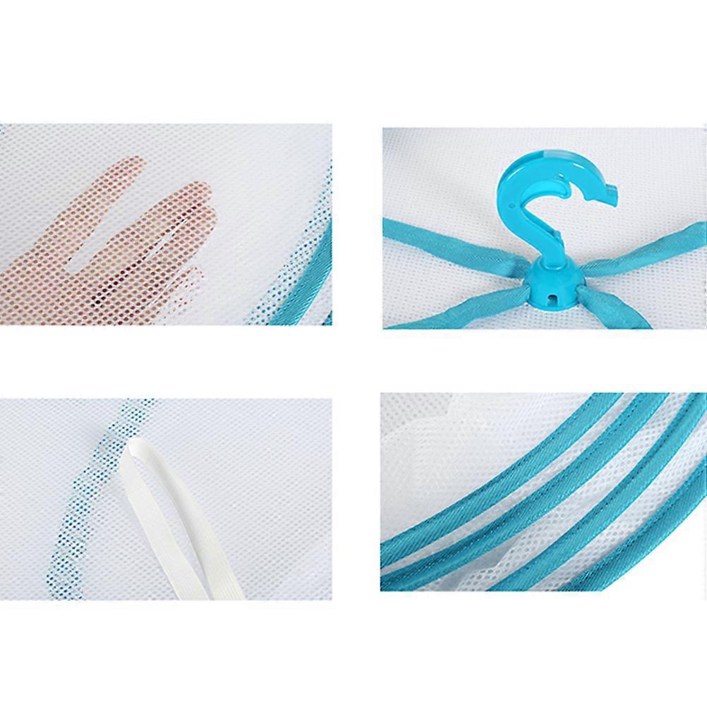 Hanging Mesh Drying Rack Basket Rectangular Sky-Blue Indoor Use Breathable 1Pack