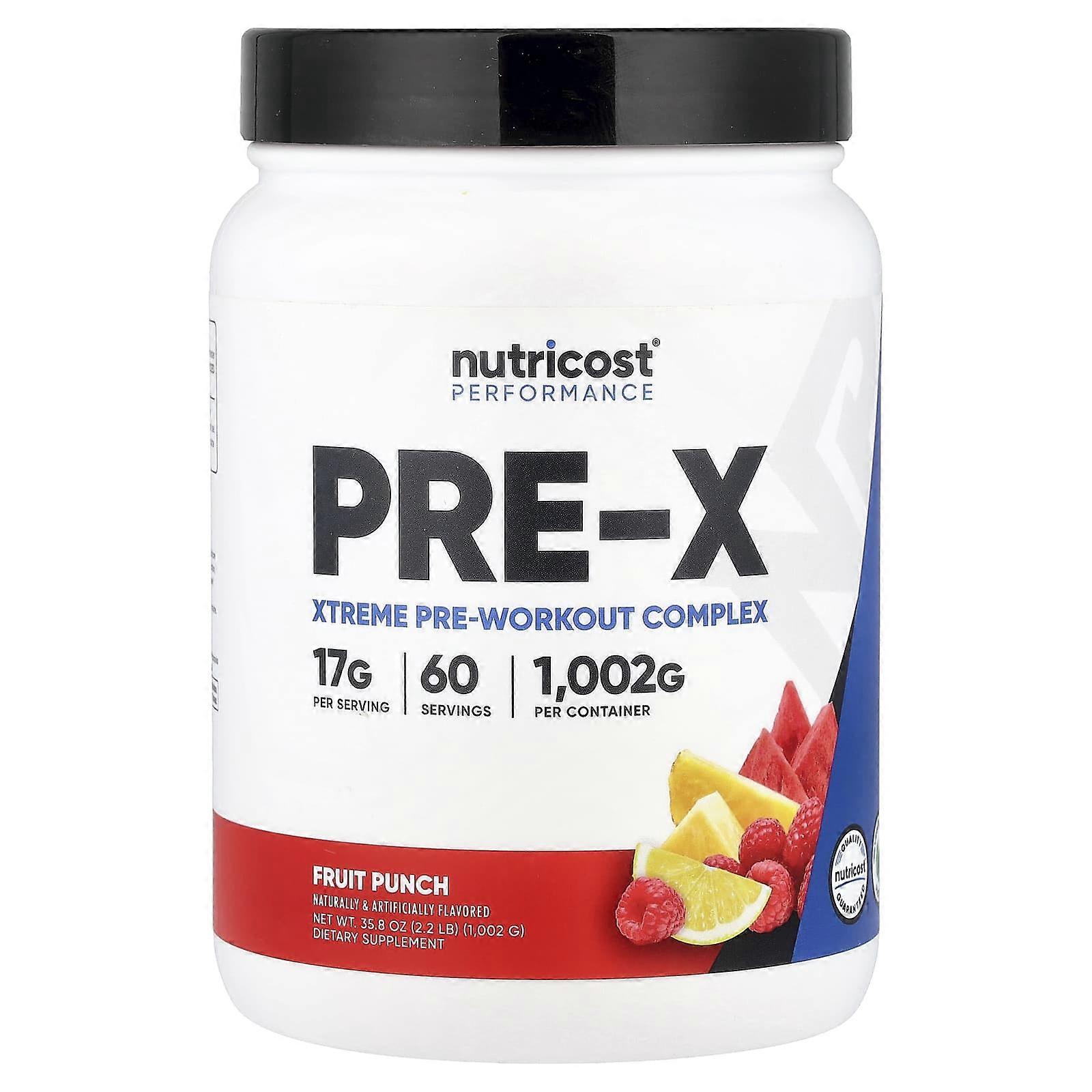Nutricost, Performance, PRE-X, Xtreme Pre-Workout Complex, Fruit Punch, 2.2 lb (1,002 g)