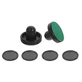 Air Hockey Accessories Kit for Playing 2Sets Black Pushers and Replacement Pucks