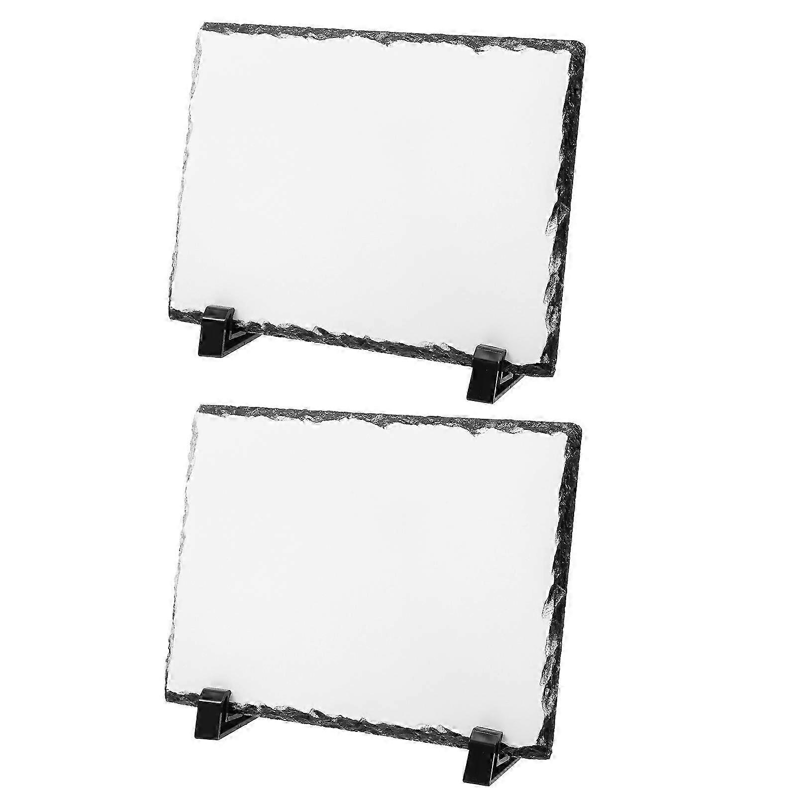 Stone Texture Photo Plaques Sublimation Blank Rectangle Frames compatible with Decoration in Stone Material 2sets