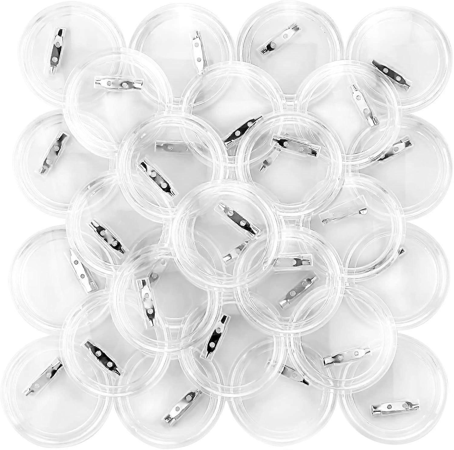 70 Pack Acrylic Design Button Badge, Clear Plastic Craft Button with Pin, Button