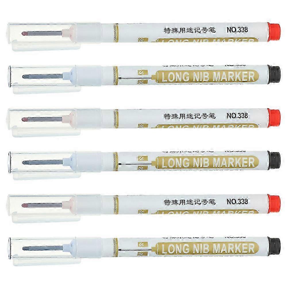 6Pcs Precision Ink Marker Pens compatible withCarpentry with Deep Hole Marking Function