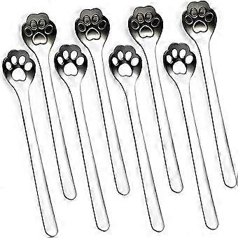 8-Pack Cat Paw Spoon 18/10 Stainless Steel Teaspoons,Ice Cream Spoon Stirring Spoon, 5.9 inch