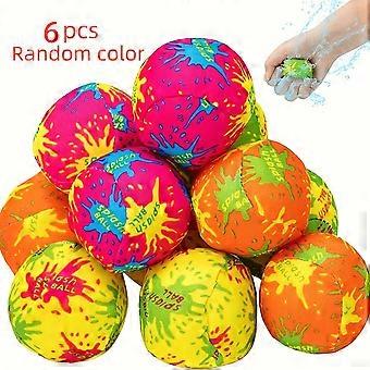 6 Pcs Water Spray Splash Balls, Absorbent Soft Balls in Random Colors for Pool Party, Beach and Outdoor Summer Fun