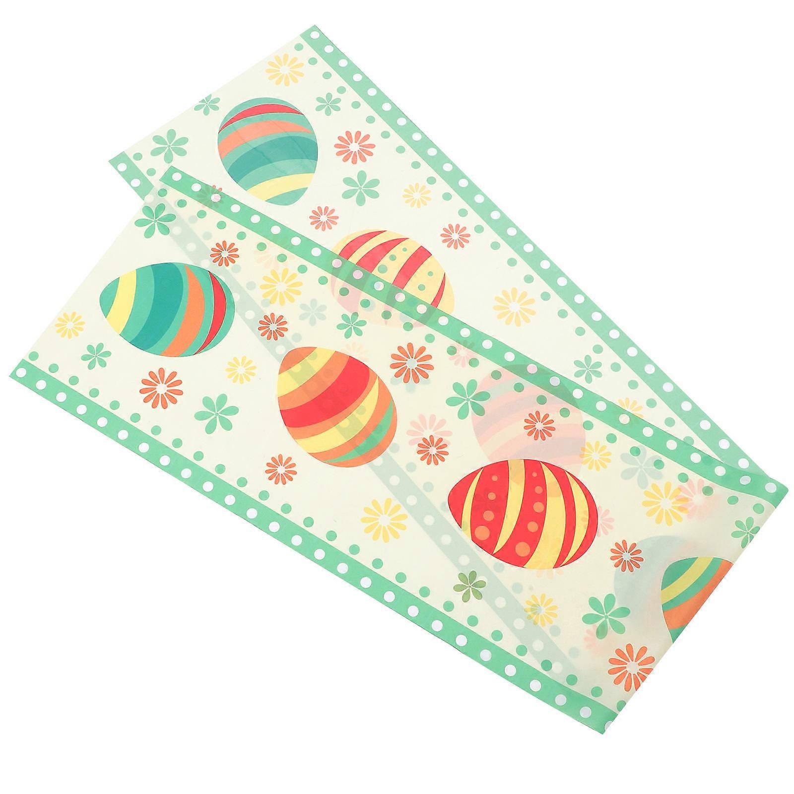Easter Table Runner Decorative Table Cover with Easter Eggs Pattern 3Pcs