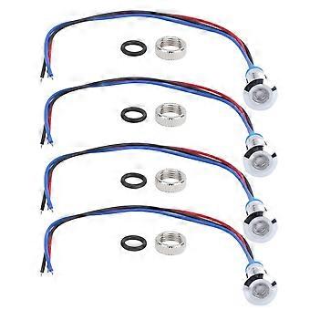 4 Set LED Indicator Light Signal 2Color Common Anode Waterproof Metal 8mm 220V(Red Blue )