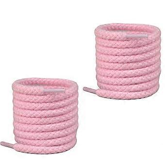 2Pairs Round Shoelaces Cotton Blend Shoe Lace For Men Women Sneakers Athletic Trainers Canvas Shoe Casual Footwear  Pink