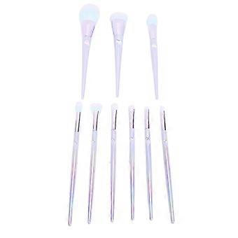 9pcs Professional Makeup Brushes Set, Colorful with Nano Bristles, Aluminum Tube Handles for Even Makeup Application
