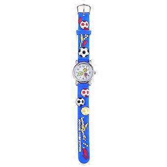 Kids Watch Fashionable Wristwatch for Student School Blue Round Timekeeping 1Pc