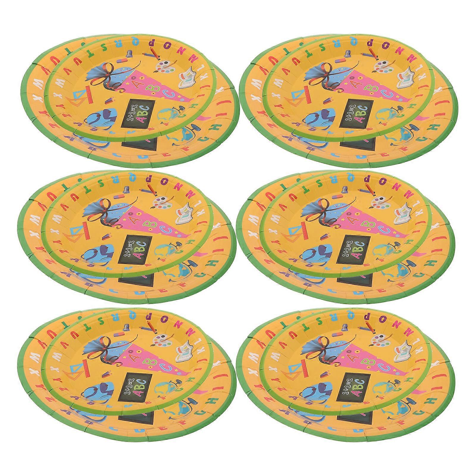 Assiettes en carton pour la rentrée scolaire, idéales pour servir les desserts (lot de 32).