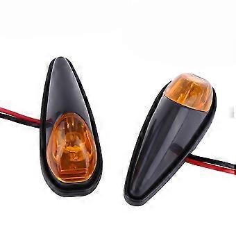 Motorcycle Turn Signal Lights, Universial Motorbike Indicators Led Motorcycle Flush Mount Turn Signal Indicators Light Lamp Amber Black Shell( 2 Pcs