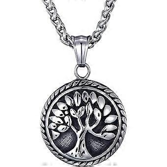 Collana pendente albero della vita in acciaio inossidabile per uomo donna ragazzo e ragazze, unisex