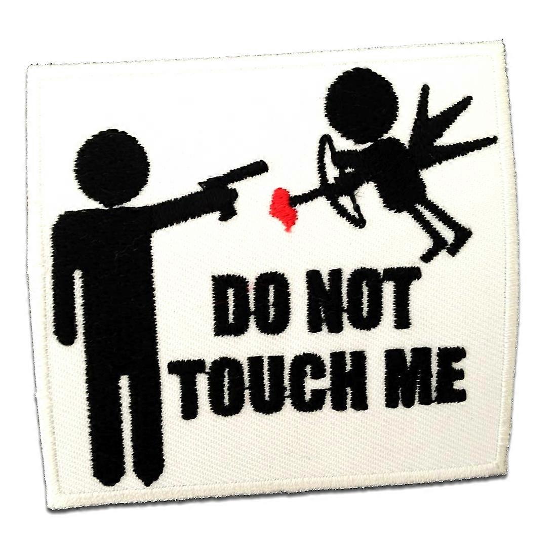 Patch - Do not touch me - white - 7.2 x 6.9 cm - Iron-on patches