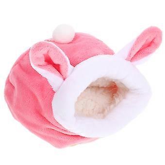 Hamster Plush Nest Warm House for Pet Pink Cozy Sleeping Shelter
