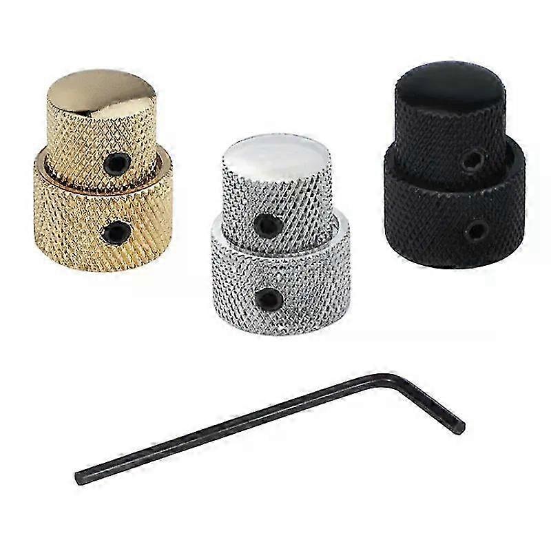 2 In 1 Dual Concentric Tone Volume Blend Control Knobs Domed Knobs with Allen Wrench compatible with Electric Guitar