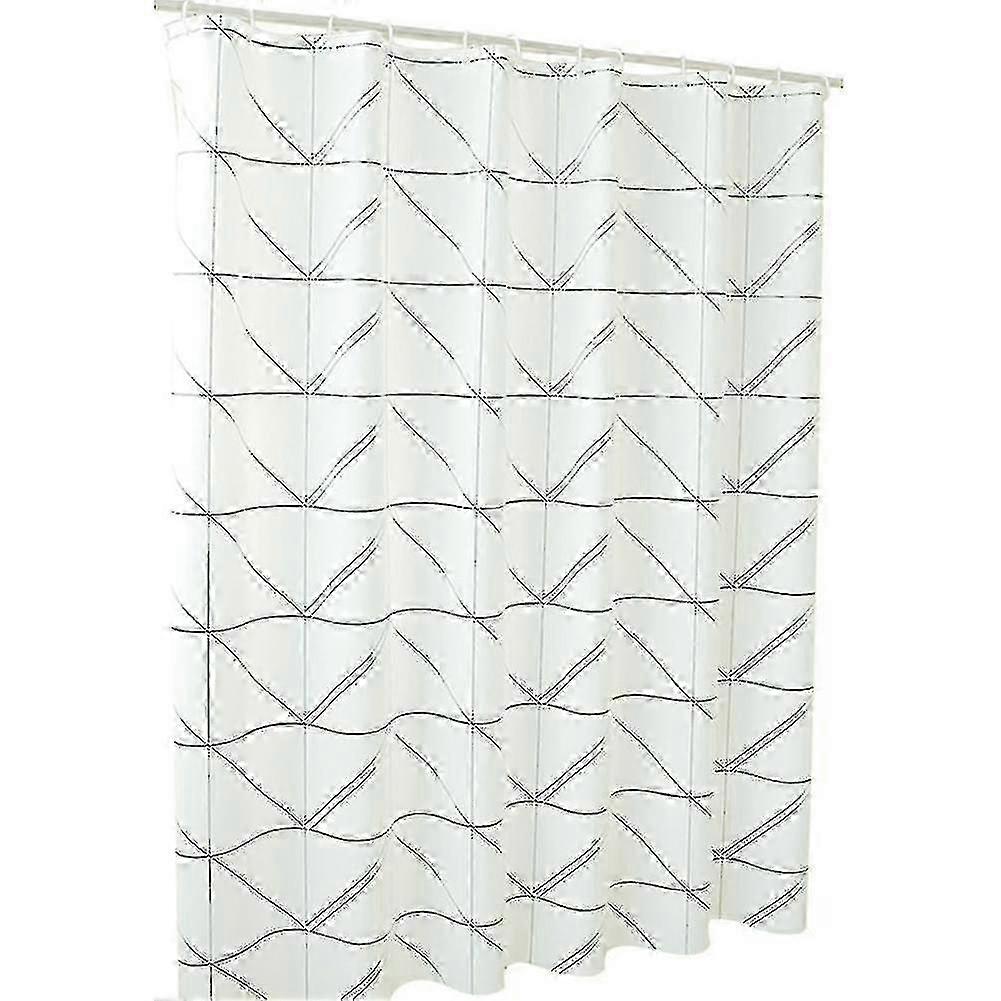 Thick Triangle Pattern Printing Waterproof Shower Curtain