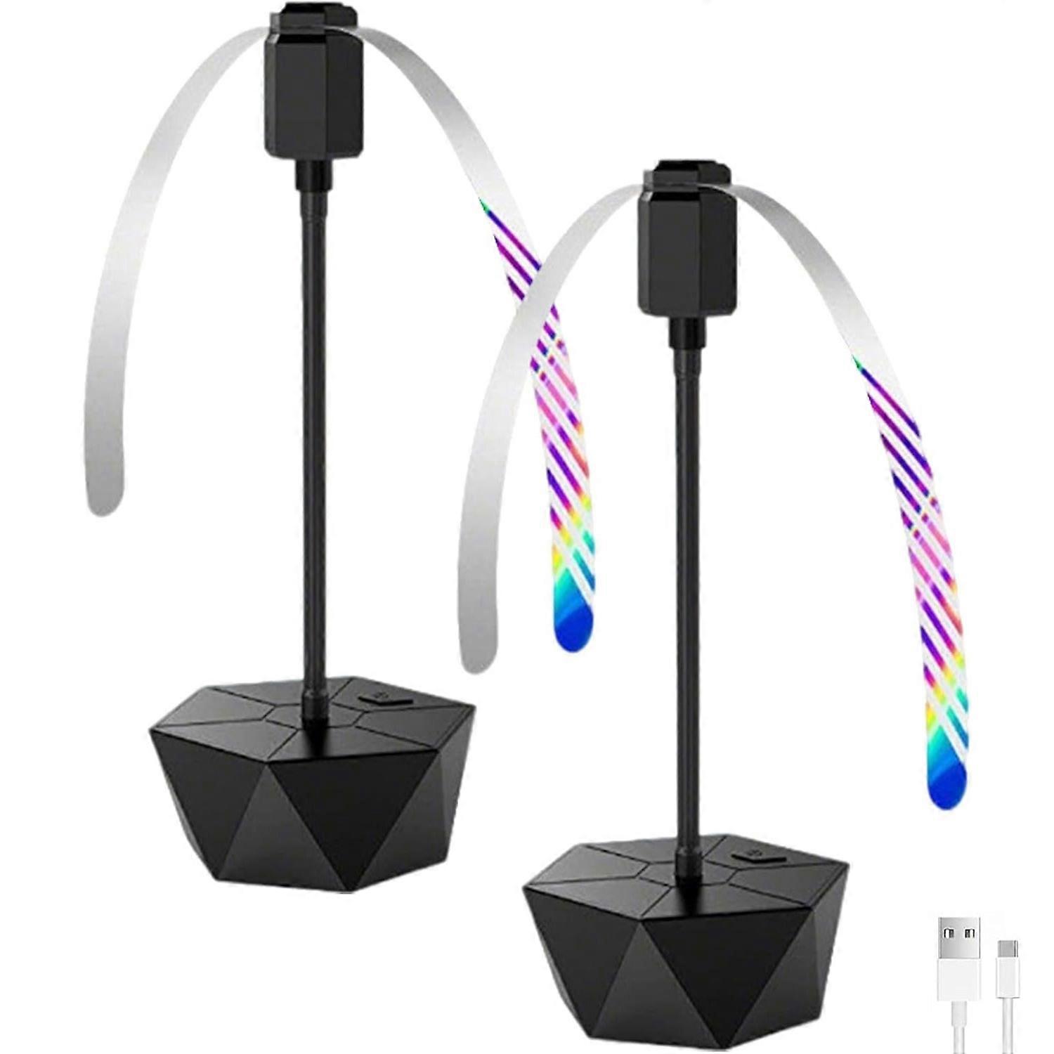 2Pcs USB Rechargeable Fly Fans for Tables