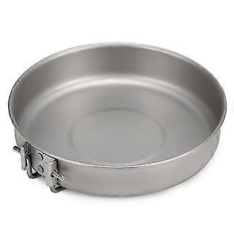 750ml/1000ml Ultralight Titanium Frypan Outdoor Camping Hiking Tableware Cookware Picnic Cooking Frying Pan EN