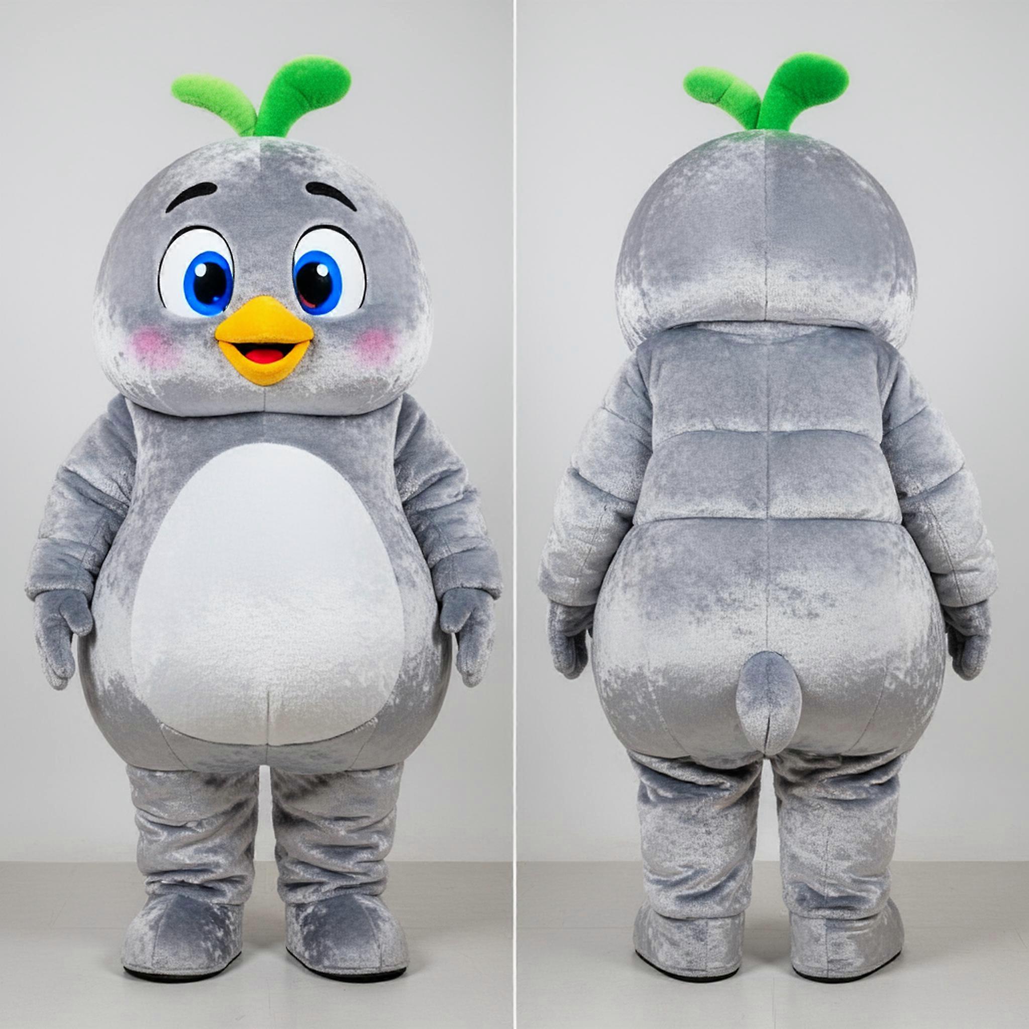 MASTICOT Velvety Silver Plump Plum Mascot