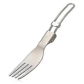 Forchetta pieghevole in titanio, ultraleggera, portatile, per esterni, ideale per la tavola.