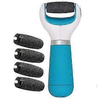 Electric Foot File with 5 Replaceable Blue Rollers, Pedicure Tool for Callus Removal and Smooth Skin