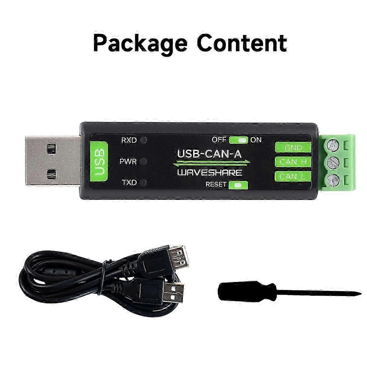 Waveshare USB to CAN Adapter Analyzer Model A, STM32 Chip Solution, Multiple Working Modes, Multi-System Compatible_qt5