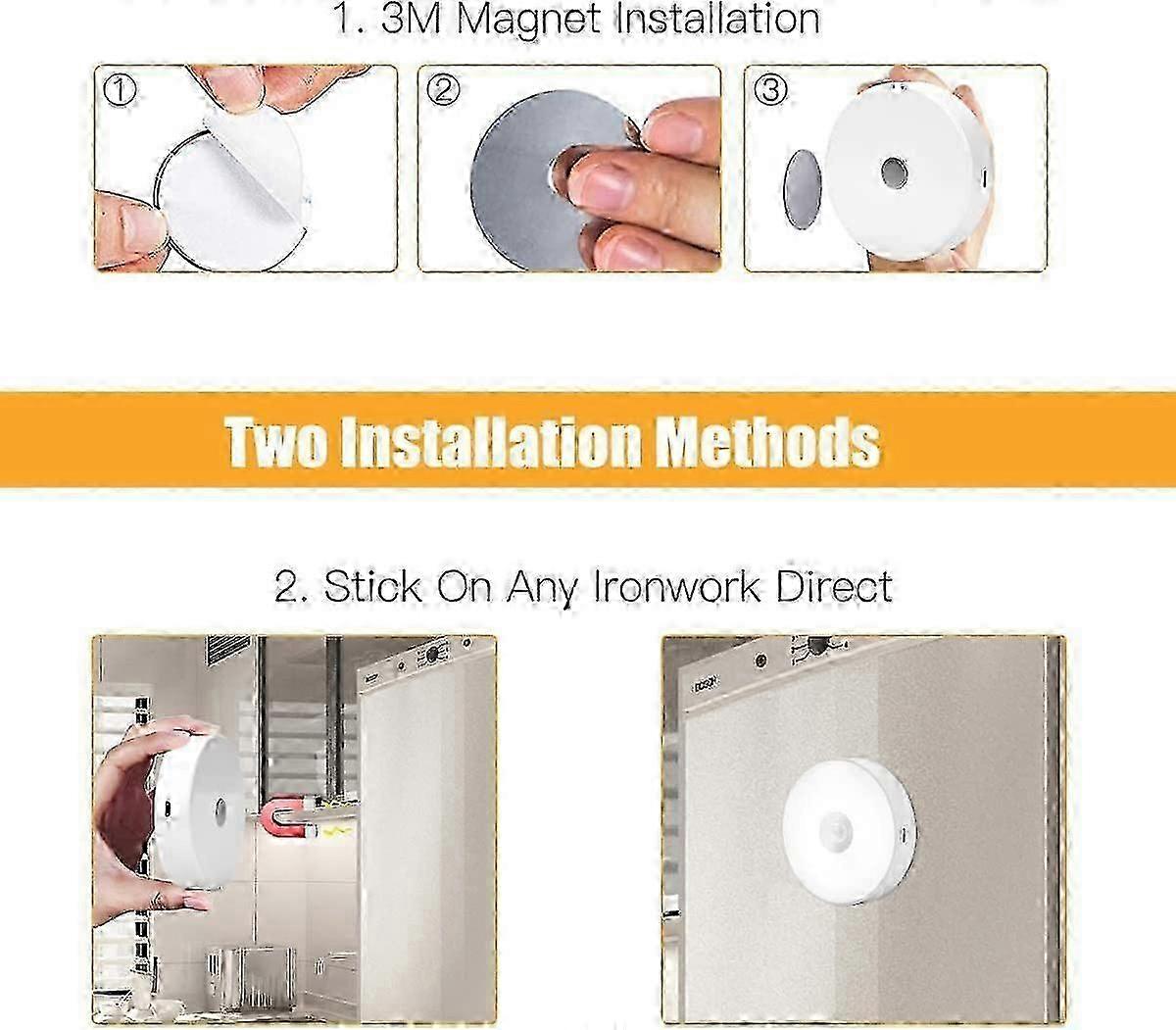 3Pc Led Motion Sensor Light,Closet/Cabinet Light,Wireless,Rechargeable