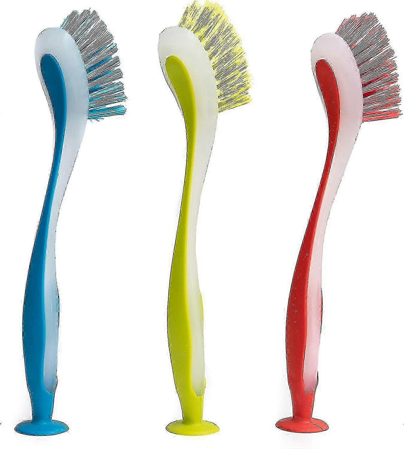 Round Dish Brush Set With Suction Base