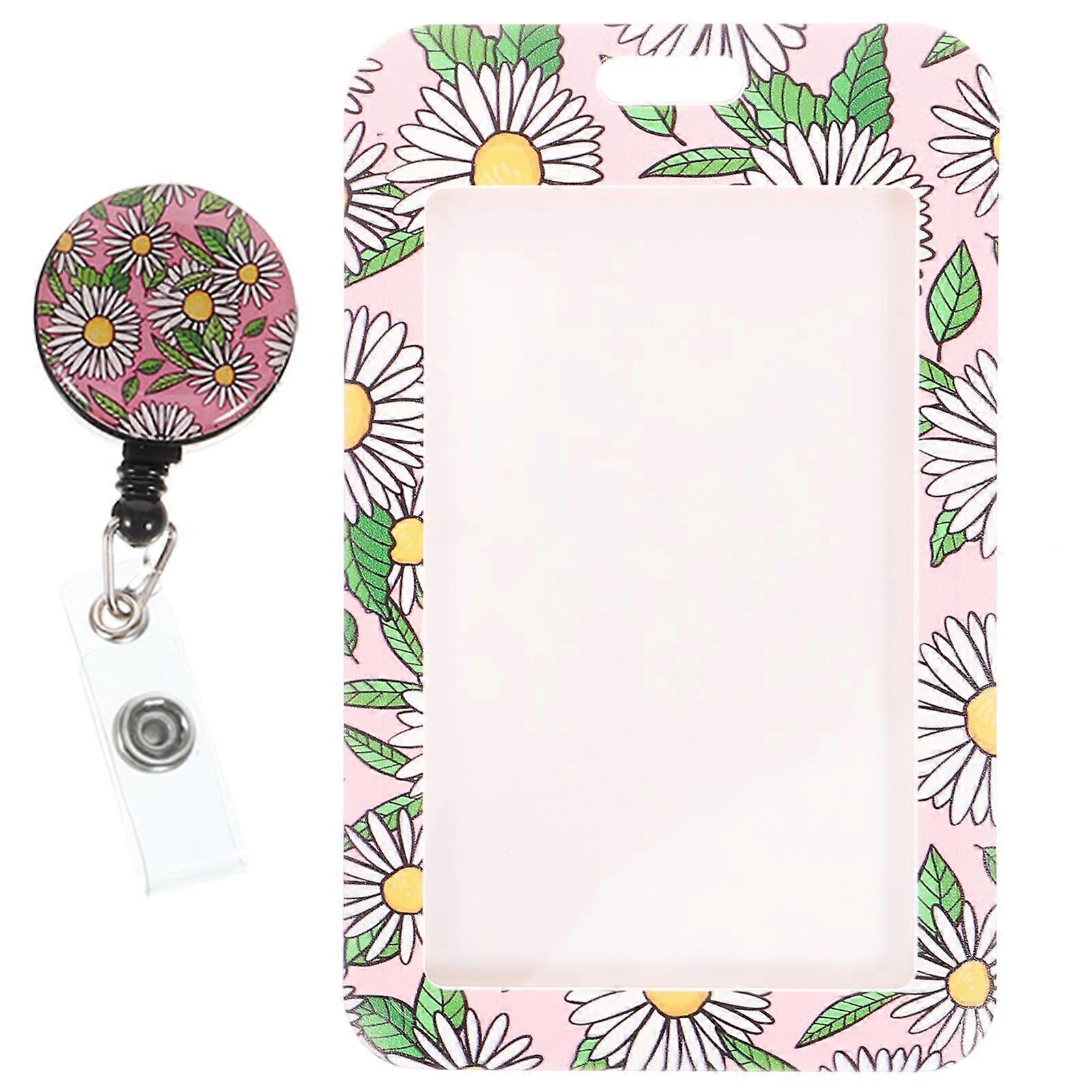 Plastic Card Holder for Student with Anti-Scratch Function 2Pcs Pink Set
