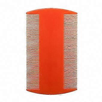 Double-Sided Comb Orange Super Fine Tooth - Anti-Dandruff, Lice & Flea Removal for Kids and Pets