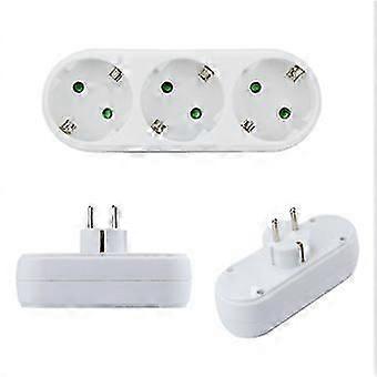 2 Pcs 3-way Socket Adapter, 3-way Multi-plug Wall Or Desktop Socket 16a/250v