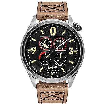 Lancaster bomber Japanese Quartz Analog Man Watch with AV-4050-02 Cowskin Bracelet