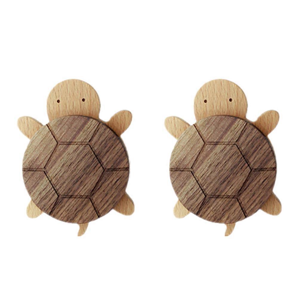 Wooden Turtle Shape Coat Hook for Wall Mount 4Pcs Multi-Use