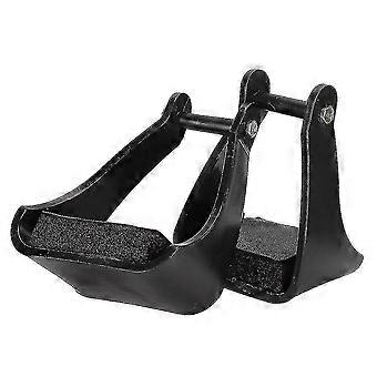 2025 Pom, plastic Stirrups Western Horse Riding Safety Saddle Trail Black Cushioned Foam Foot Pad-hy_HP