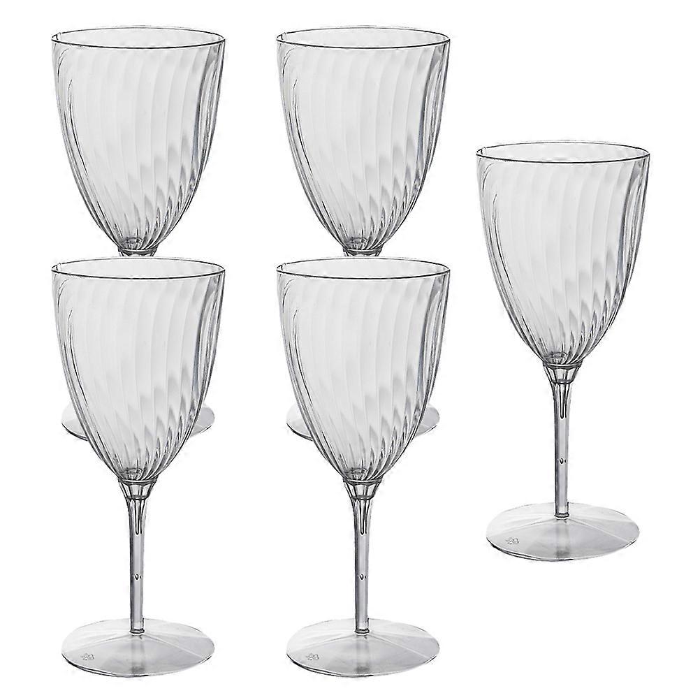 5Pcs Transparent Plastic Wine Glasses Goblets for Party Use