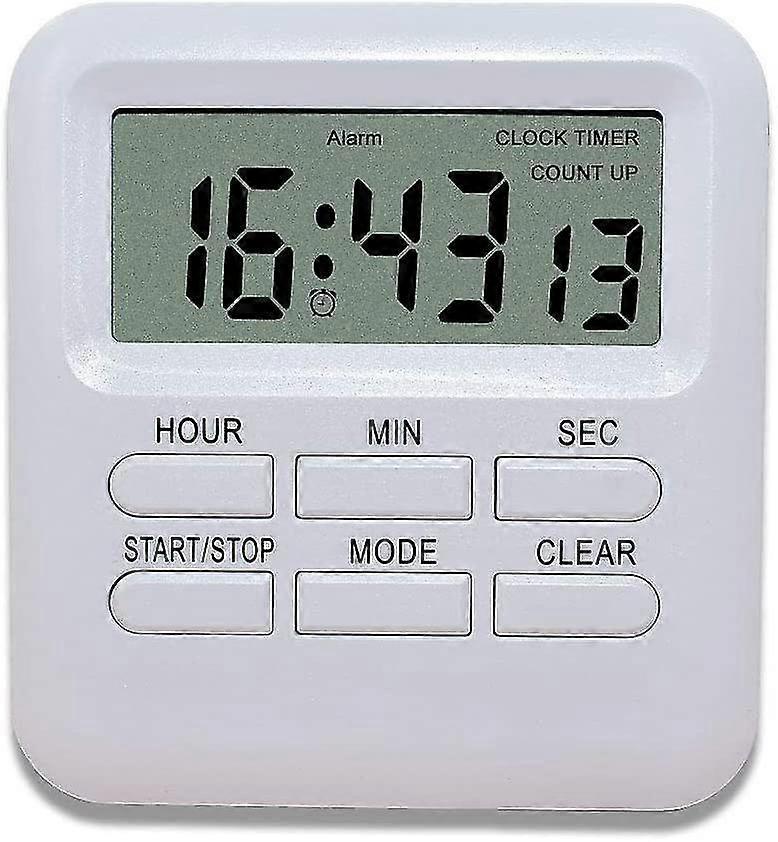 Digital Timer With 3 In 1 Clock / Alarm Function, Magnetic Kitchen Timer, Countdown Stopwatch Timer, Kitchen / Study / Sport Time Management (white)