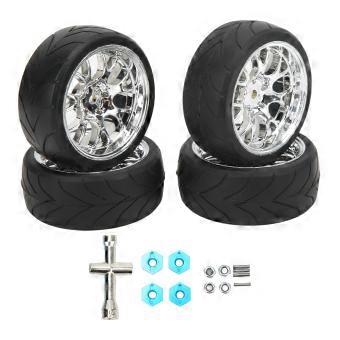 4PCS 1/10 RC Räder Starke Dämpfung hohe Abriebfestigkeit RC-Reifen Gummi RC Autoreifen für die meisten 1/10 Platten Sportwagen B Reifen