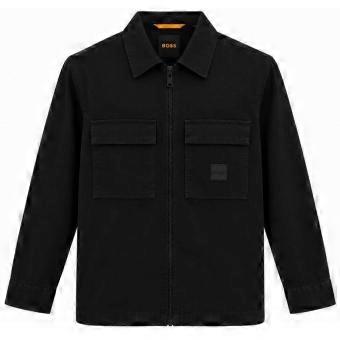 Men's Hugo Boss Casual Hugo Boss Men's Black Lovel Zip Overshirt