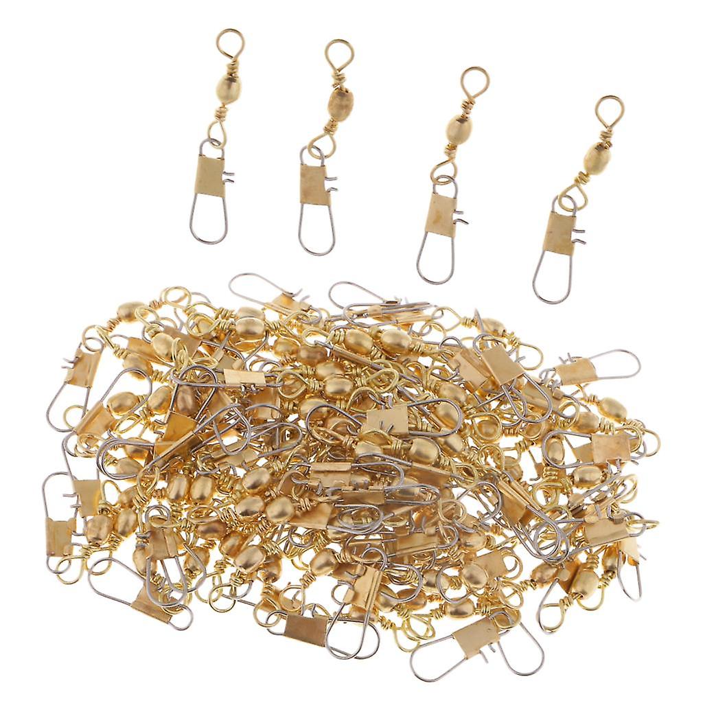 100pcs Fishing Rolling Barrel Swivel Interlock Snap Solid Rings Length 24mm