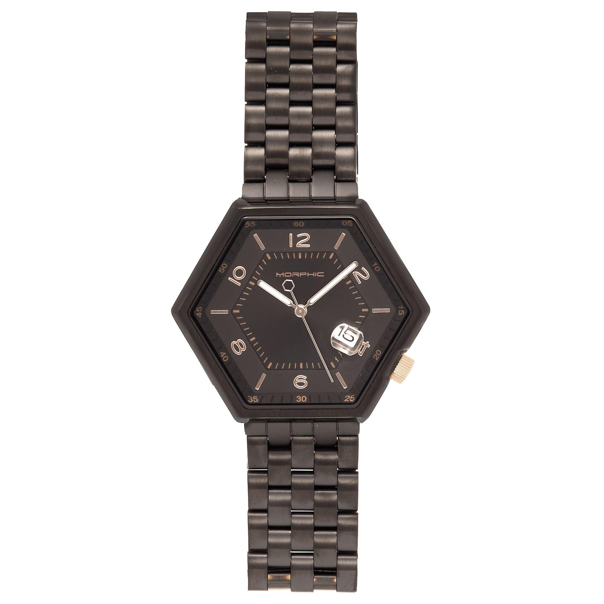 Orologio con bracciale Morphic serie M96 con data - nero